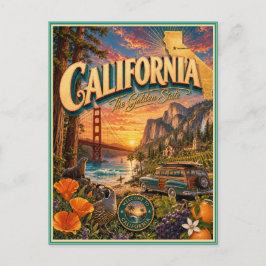 Kalifornien Retro-Reise-Souvenir-Postkarte Postkarte