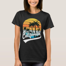 Kalifornien Retro Sunset Women's Black T - Shirt