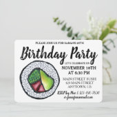 Kalifornien Roll Japanese Food Sushi Birthday Part Einladung (Stehend Vorderseite)