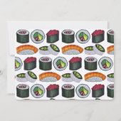 Kalifornien Roll Japanese Food Sushi Birthday Part Einladung (Rückseite)