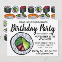 Kalifornien Roll Japanese Food Sushi Birthday Part