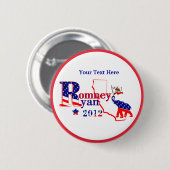 Kalifornien Romney und Knopf Ryans 2012 - fertigen Button (Vorne & Hinten)