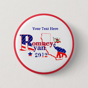 Kalifornien Romney und Knopf Ryans 2012 - fertigen Button