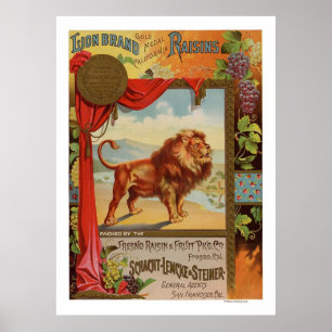Kalifornien-Rosinen-Plakat 1890 Poster
