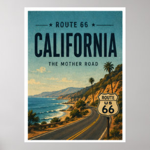 Kalifornien Route 66 Küstenstraße Kunstprint Poster