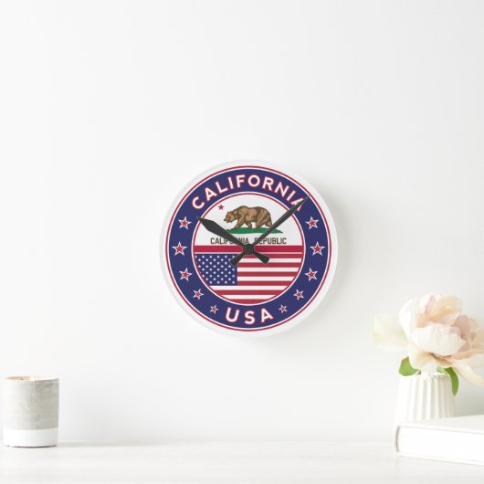 Kalifornien Runde Wanduhr (Zuhause)