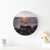 Kalifornien, San Diego, Sunset Cliffs, Sunset 2 Große Wanduhr (Zuhause)
