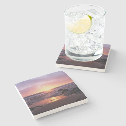 Kalifornien, San Diego, Sunset Cliffs, Sunset 4 Steinuntersetzer (Seitenansicht)