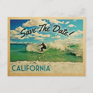 Kalifornien Save the Date Surfing Ankündigungspostkarte