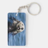 Kalifornien-SeeotterEnhydra lutris) Bräutigame Schlüsselanhänger (Rückseite)