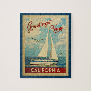 Kalifornien Segelboot Vintage Reise Puzzle