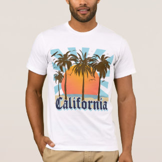 Kalifornien setzt Sonnenuntergang auf den Strand T-Shirt