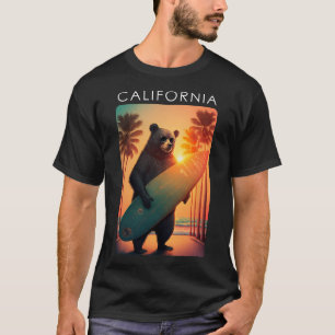 Kalifornien Shirt Cool Republik Bär Surfen Strand