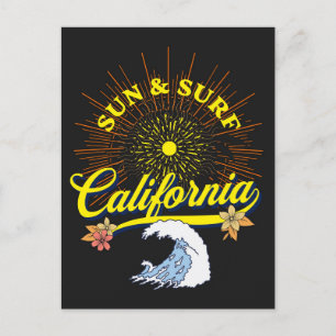 Kalifornien Sonn- und Surf Retro-Reise im Vintage- Postkarte