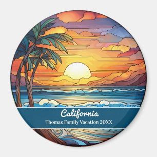 Kalifornien-Sonnenuntergangs-Strand-Urlaub Magnet