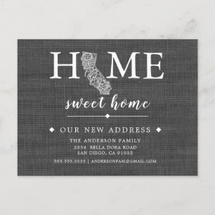 KALIFORNIEN Staat-Umstiegskarte Ankündigungspostkarte