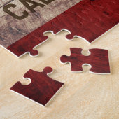 Kalifornien-Staats-Flagge auf altem hölzernem Korn Puzzle (Seite)