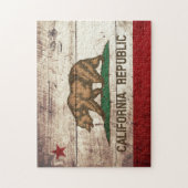 Kalifornien-Staats-Flagge auf altem hölzernem Korn Puzzle (Vertikal)