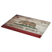 Kalifornien-Staats-Flagge auf altem hölzernem Korn Schneidebrett (Ecke)