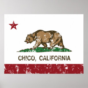 Kalifornien-Staats-Flagge Chico Poster