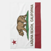 Kalifornien-Staats-Flaggen-Laguna-Strand Geschirrtuch (Vertikal)