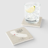 Kalifornien-Staats-Liebe-Zuhause-süße Steinuntersetzer (Seitenansicht)