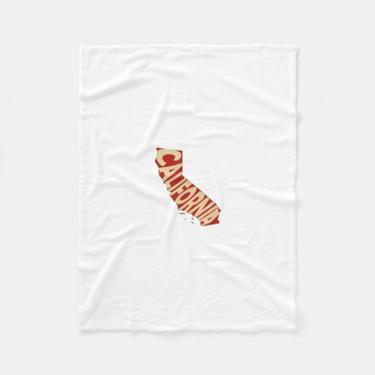 Kalifornien-Staats-Namen-Wort-Kunst-Gelb Fleecedecke (Vorderseite)