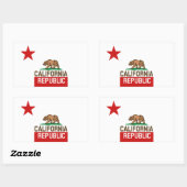 KALIFORNIEN Staatsflagge Großes Sternendesign Rechteckiger Aufkleber (Blatt)