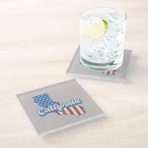 Kalifornien Stars & Stripes Silhouette  Glasuntersetzer
