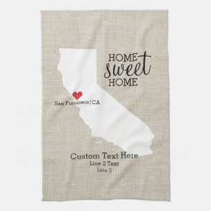 Kalifornien State Love Home Sweet Home Benutzerdef Handtuch