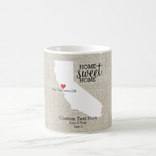 Kalifornien State Love Home Sweet Home Benutzerdef Kaffeetasse