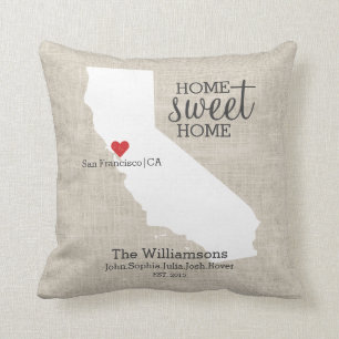 Kalifornien State Love Home Sweet Home Benutzerdef Kissen