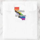 Kalifornien-Stolz - Glauben Sie an Fortschritt Runder Aufkleber (Tasche)