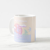 Kalifornien, Strand, Art Reisen, Preppy, Pastell Kaffeetasse (Vorderseite Links)