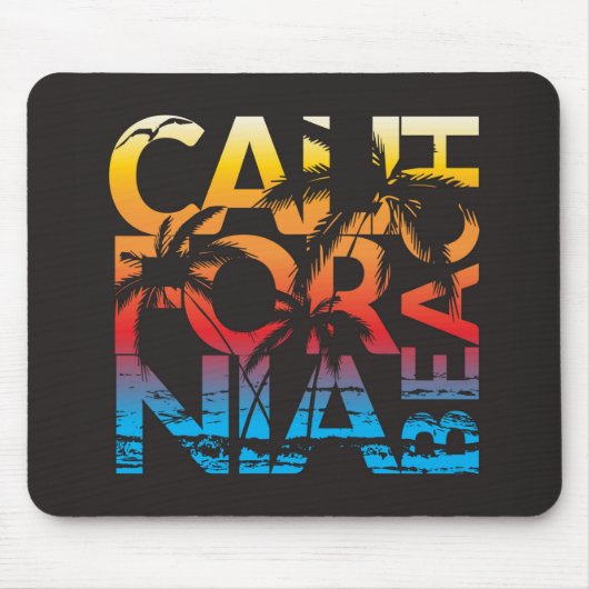 Kalifornien-Strand-Plakat Mousepad (Vorne)