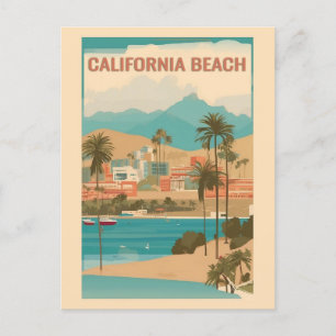 Kalifornien Strand Retro Reise Vintage Postkarte