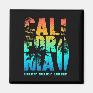Kalifornien Strand Sommer Stimmung Palmen Surfen Magnet