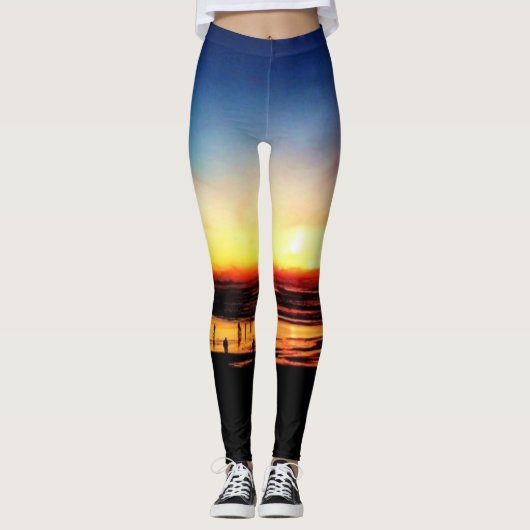 Kalifornien-Strand-Sonnenuntergang Leggings (Vorderseite)