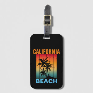 KALIFORNIEN STRAND VINTAGE RETRO SONNENUNTERGANG I GEPÄCKANHÄNGER