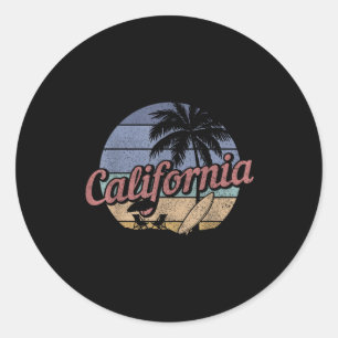 Kalifornien Surf Vintage-Souvenir Cali Beach Surfe Runder Aufkleber