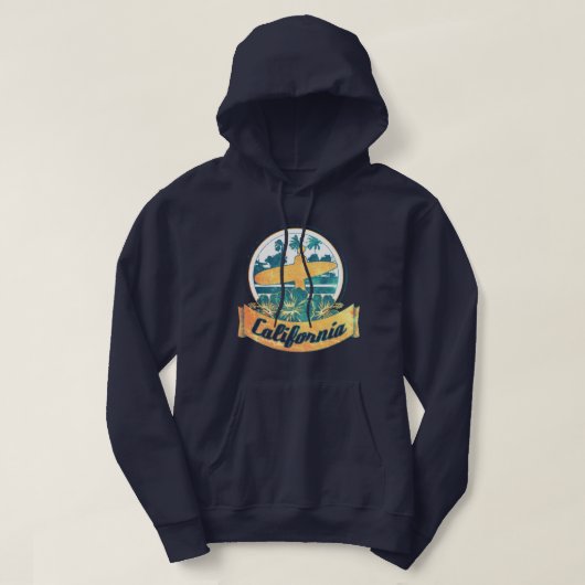 Kalifornien-Surfbrett Hoodie (Design vorne)