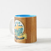 Kalifornien-Surfbrett Zweifarbige Tasse (Vorderseite Links)