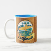 Kalifornien-Surfbrett Zweifarbige Tasse (Links)