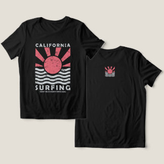 Kalifornien Surfen Sonnenuntergang Vintage-Kunst Tri-Blend Shirt