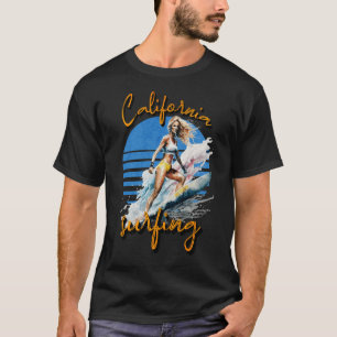 Kalifornien Surfen Surferin Mädchen T-Shirt