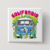Kalifornien Surfing Van Button (Vorderseite)