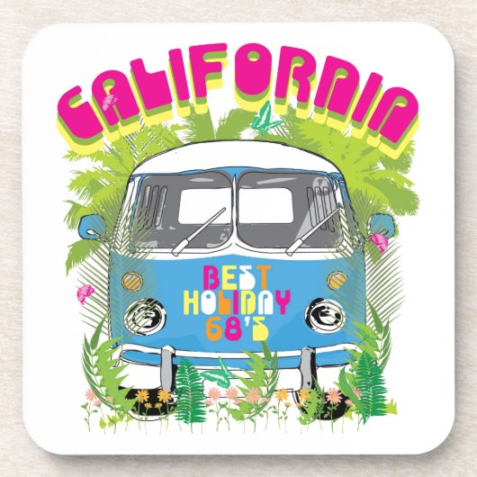 Kalifornien Surfing Van Untersetzer (Vorderseite)