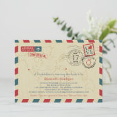 Kalifornien / Syrien Airmail | Brautparty Einladung (Stehend Vorderseite)