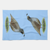 Kalifornien-Tal-Wachteln Geschirrtuch (Horizontal)
