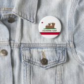Kalifornien-Teddybär-Flagge Button (Beispiel)